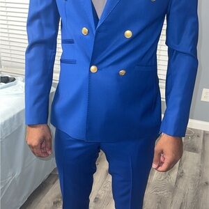 Men's Blue Double-Breasted Blazer